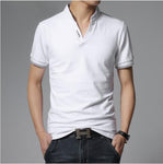 2020 new Fashion Cotton polo shirt men Leisure Stand Collar Long Sleeve Polo shirts Men V-neck Polo shirt Big Size S-7XL man top