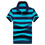 DARPHINKASA Polo Shirt Men Cotton Short-sleeved Men Fashion Stripes Polo Men Embroidery Polo Casual Men Short-sleeved