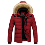 Winter Parkas Men Fur Collar Warm Thick Cotton White Duck Down Parkas Coats  Men's Jacket Casual Warm Outwear Plus Size Overcoat