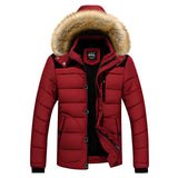 Winter Parkas Men Fur Collar Warm Thick Cotton White Duck Down Parkas Coats  Men's Jacket Casual Warm Outwear Plus Size Overcoat