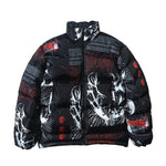 Winter Down Jacket Men Cartoon Bear Print Parka Men Hip Hop Harajuku Streetwear Winter Thick Warm Jackets Coats Oversize M-XL