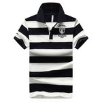 100% Cotton Men Polo Shirt Short Sleeve Breathable Soft Colorfast Male Anti-pilling Red Quality Fashion Stripe Man Polo-shirt