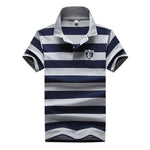 100% Cotton Men Polo Shirt Short Sleeve Breathable Soft Colorfast Male Anti-pilling Red Quality Fashion Stripe Man Polo-shirt